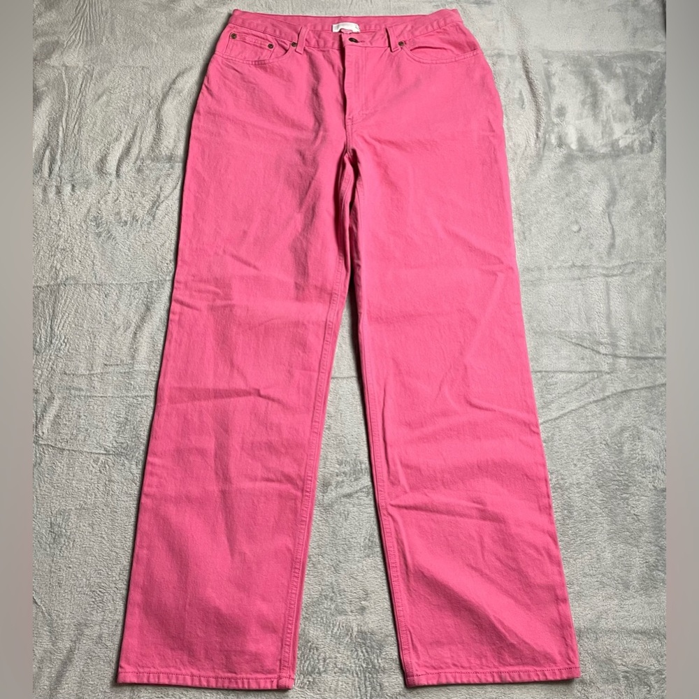 New Vintage Newport News Jeanology Jeans 12 Womens Pink Straight Leg